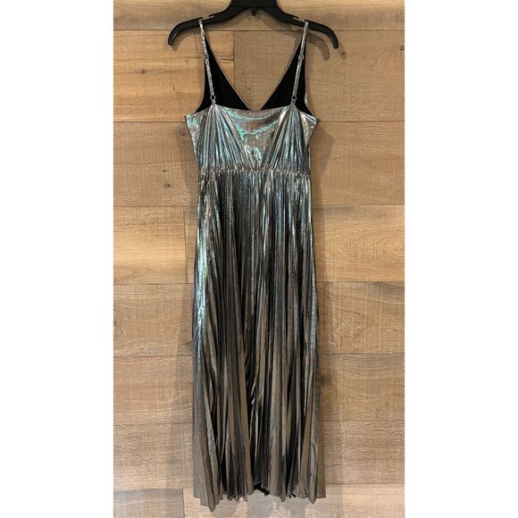 Allsaints Spark Metallic Pleated Maxi Dress Size S - Picture 8 of 8